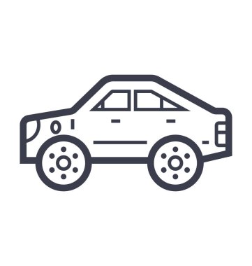 Hatchback düz hat illüstrasyon