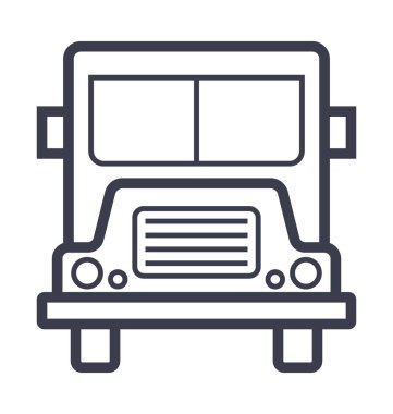 Lojistik kamyonu düz hat illüstrasyon