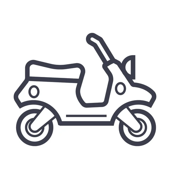 Ilustração Linha Plana Scooty — Vetor de Stock