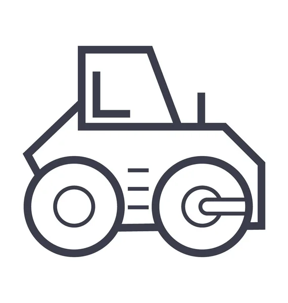 Tractor Línea Plana Ilustración — Archivo Imágenes Vectoriales