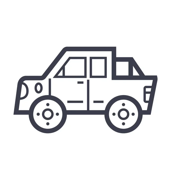 Jeep Platte Lijn Illustratie — Stockvector