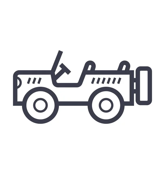 Ilustracja Flat Line Jeep — Wektor stockowy