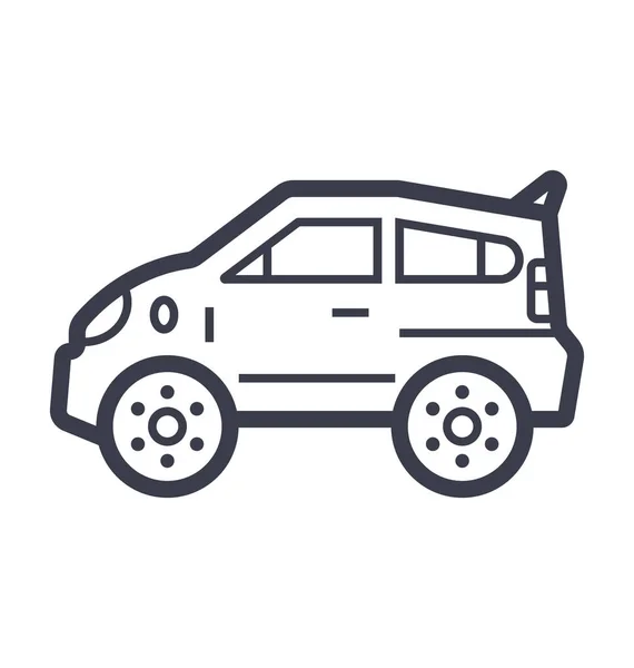 Hatchback Ilustração Linha Plana — Vetor de Stock