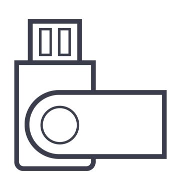 usb düz vektör simgesi