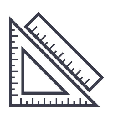  cetvel ve derecesi düz vektör simgeler.