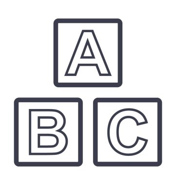 Eğitim blokları düz vektör simgesi