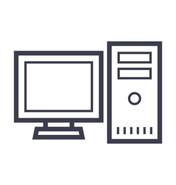 bilgisayar düz vektör simgesi