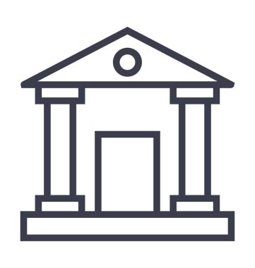 Okul binası düz vektör simgesi