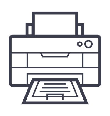 Yazıcı Düz Vektör Simgesi