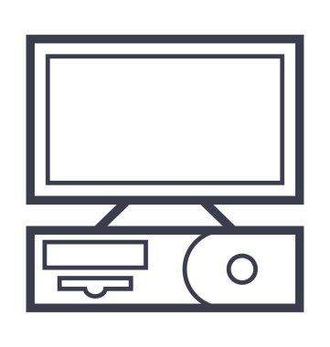 bilgisayar düz vektör simgesi