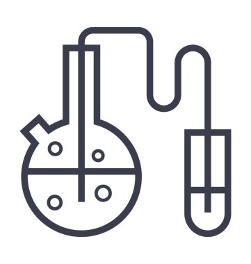 Laboratuvar Deney düz vektör simgesi