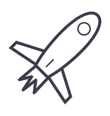 roket düz vektör simgesi