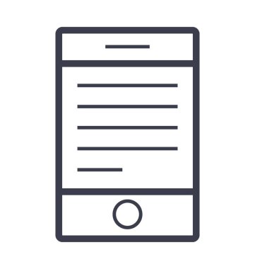 Tablet ekran düz vektör simgesi