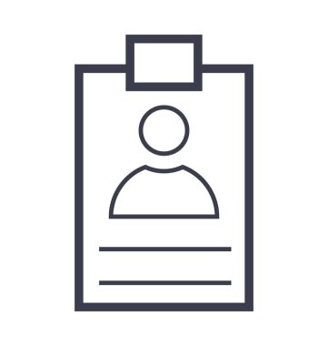 kimlik kartı düz vektör simgesi