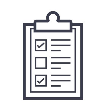  Kontrol Listesi Düz Vektör Simgesi