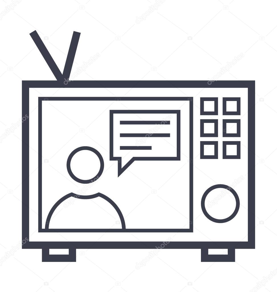 Broadcasting  Flat Vector Icon