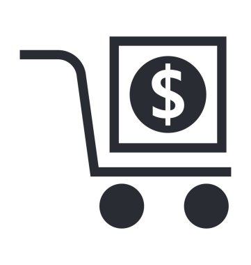 Alışveriş arabası vektör simgesi