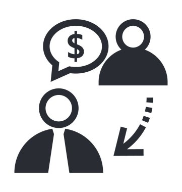 İş toplantı çizgi vektör simgesi