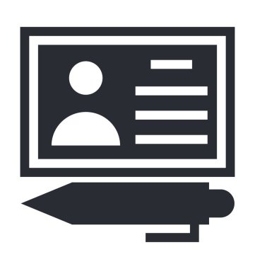  İş profil satırı vektör simgesi