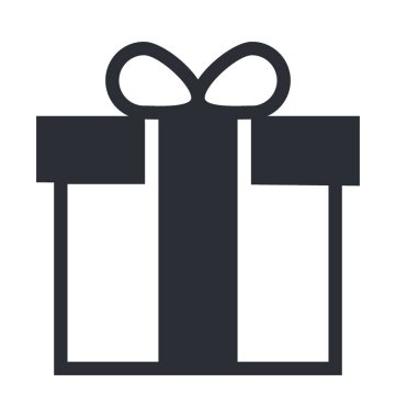 Hediye düz vektör simgesi