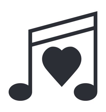 Romantik müzik düz vektör simgesi