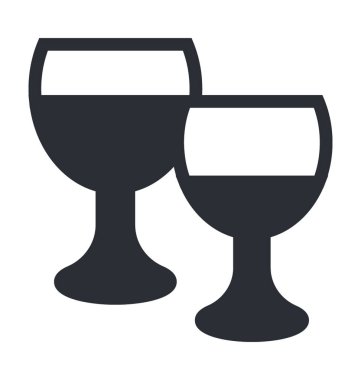 Şarap bardakları düz vektör simgesi