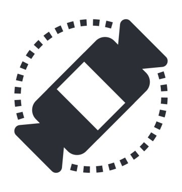 şeker düz vektör simgesi