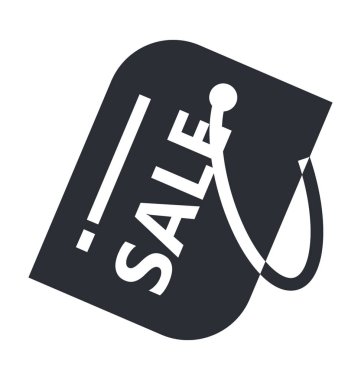 Satılık etiketi düz vektör simgesi