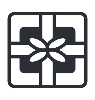 Hediye düz vektör simgesi