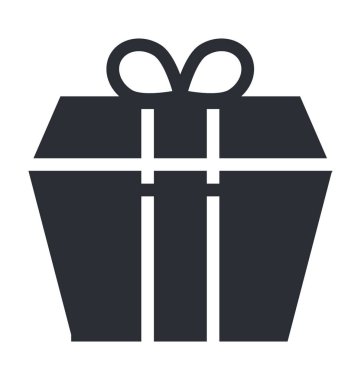 Hediye düz vektör simgesi