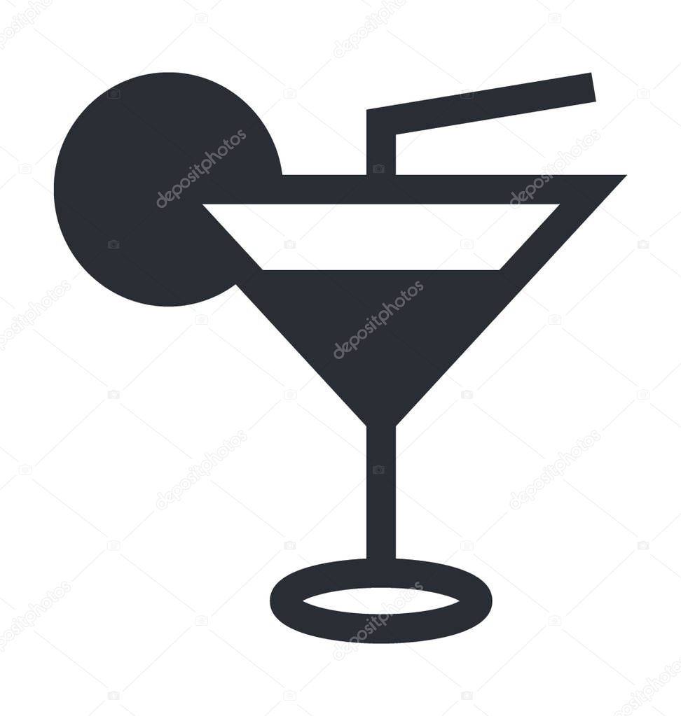 Cocktail  Flat Vector Icon