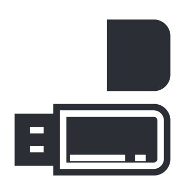 USB düz vektör simgeler.