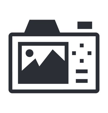 Kamera düz vektör simgeler.