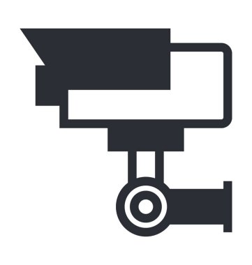 Güvenlik kamera düz vektör simgeler.