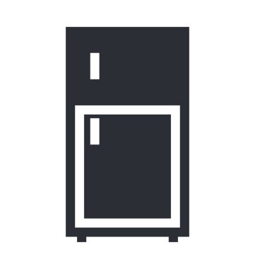 Buzdolabı düz vektör simgeler.