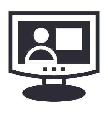 Video arama düz vektör simgesi