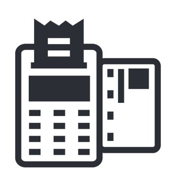 Kartı Terminal düz vektör simgesi