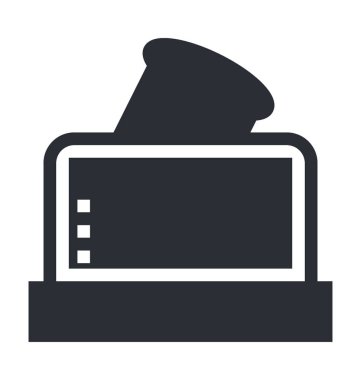 Ekmek kızartma makinesi düz vektör simgesi