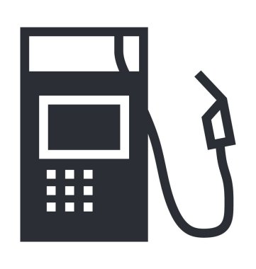 Yakıt istasyonu düz vektör simgesi