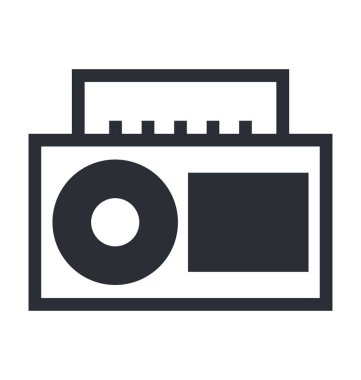 Boombox düz vektör simgesi