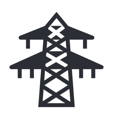 Elektrik pilon düz vektör simgesi