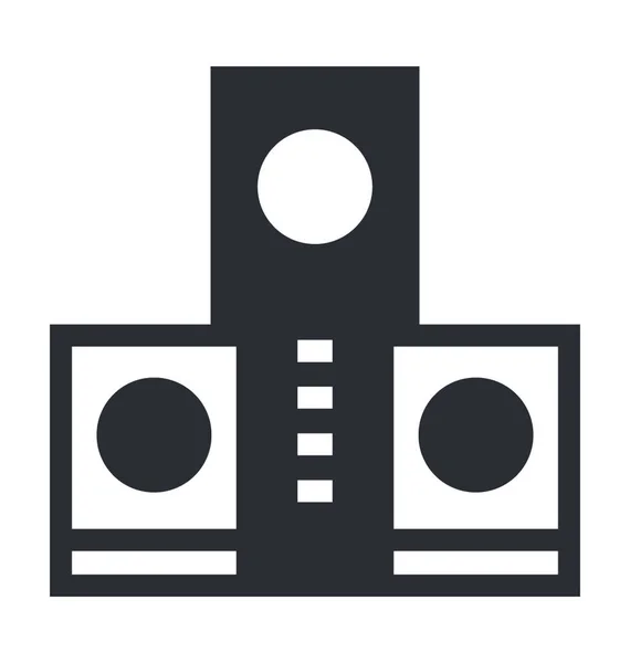 Sistema Música Vector Plano Iconos — Vector de stock