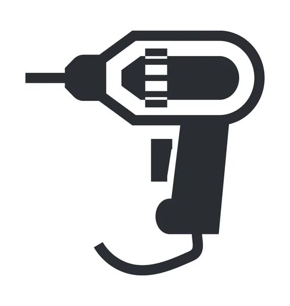 Drill Machine Flat Vector Icon — Stock Vector