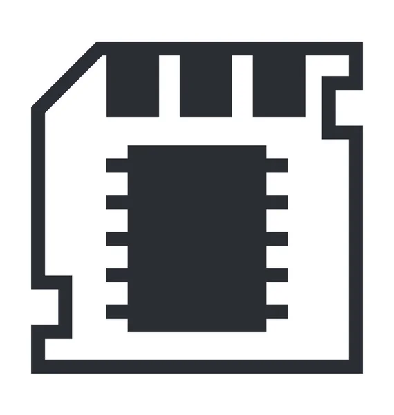 Flat Vector Icon Für Speicherkarten — Stockvektor