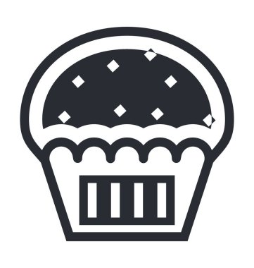  Muffin düz vektör simgesi