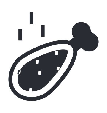 Tavuk bacak parçası düz vektör simgesi