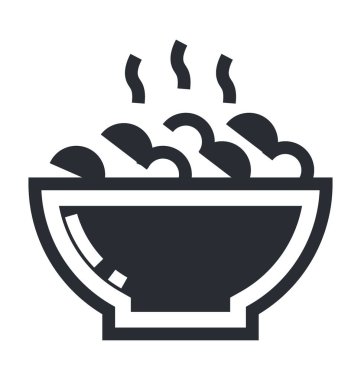 Çorba düz vektör simgesi