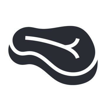 Biftek düz vektör simgesi