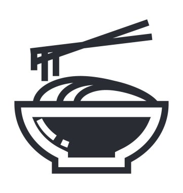 noodles düz vektör simgesi