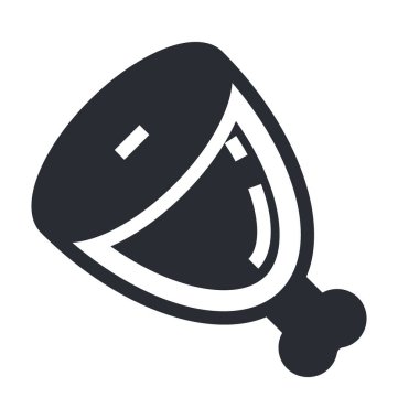 Tavuk bacağı düz vektör simgesi